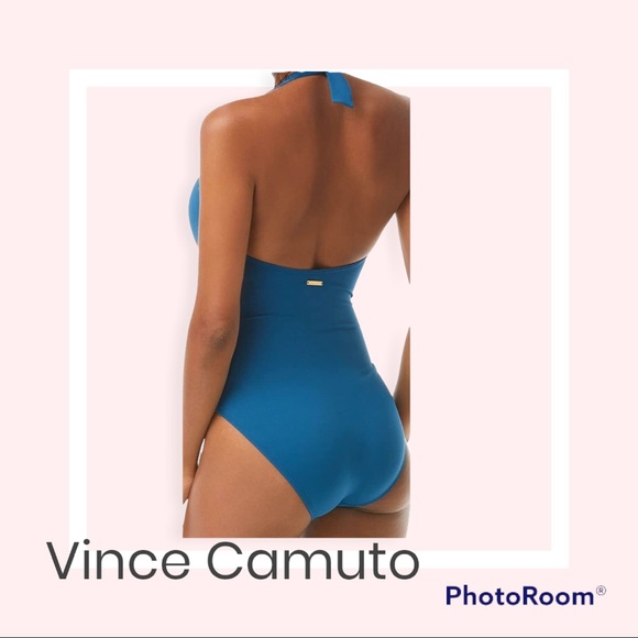 BNWT Vince Camuto Tie Front Halter One Piece Swimsuit - Picture 3 of 10
